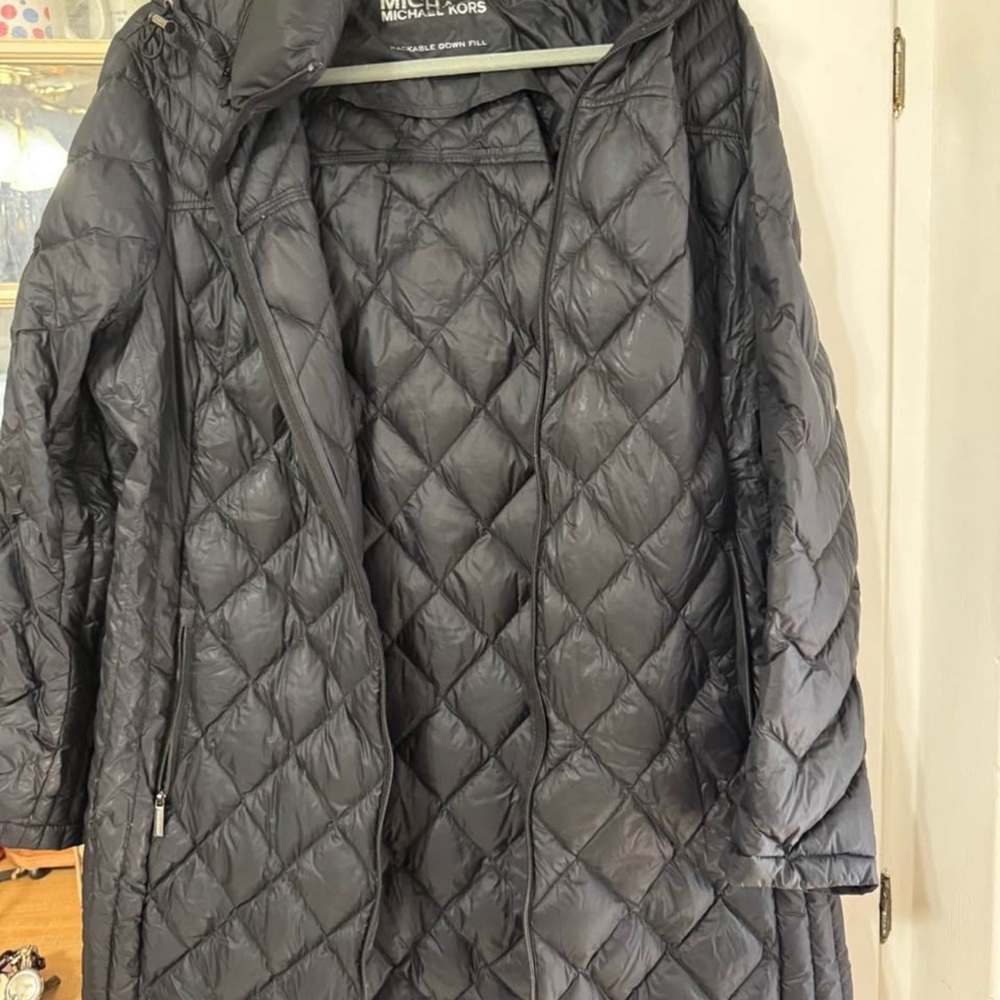 Michael Kors Women's Charcoal Packable Down Fill Puffer Jacket